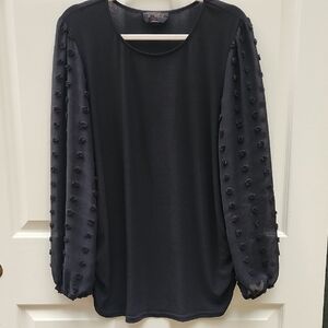 Sweet Wanderer Maternity Black Textured Sleeve Blouse XL Extra Large